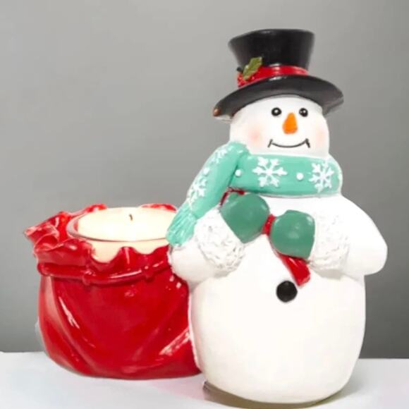 Yankee Candle Snowman Tea Light Candle Holder-NEW - Picture 1 of 4